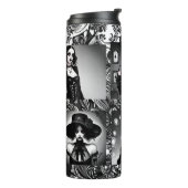 Zwart-wit Spooky Gothic Meisjes Thermosbeker (Gedraaid links)