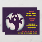 Zwart-wit Spooky Halloween Spookachtige Partij Kaart (Voorkant / Achterkant)