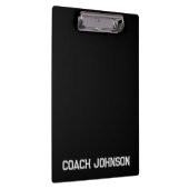 Zwart-wit Sport Blok Tekst Coach Klembord (Rechts)