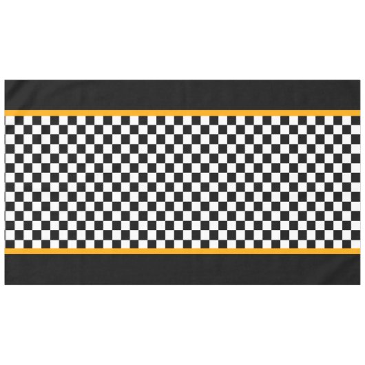 Zwart-wit Sport Check Tafelkleed (Voorkant (Horizontaal))