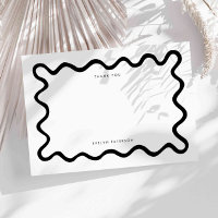 Zwart-wit Squiggly Wavy Line Dank u