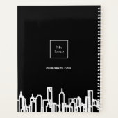 Zwart wit stad skyline modern business logo 2025 planner (Achterkant)