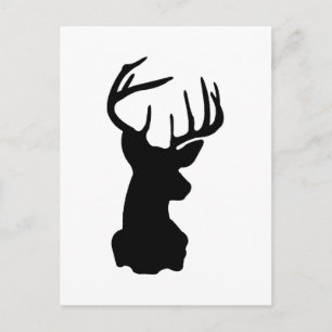 Zwart-wit Stag Head Briefkaart