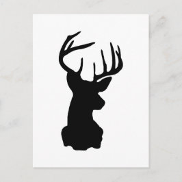 Zwart-wit Stag Head Briefkaart