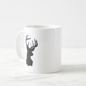 Zwart-wit Stag Head Koffiemok (Voorkant links)