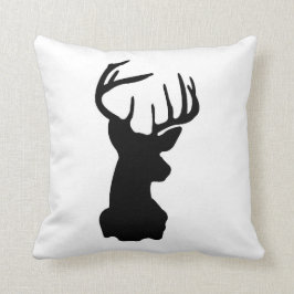 Zwart-wit Stag Head Kussen