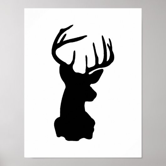 Zwart-wit Stag Head Poster (Voorkant)