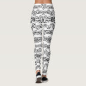Zwart-wit stammenpatroon leggings (Achterkant)