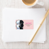 Zwart wit standaardspecht - Groot roze Etiket (Insitu)