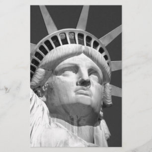 Zwart-wit standbeeld van Liberty Briefpapier