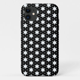 Zwart-wit Star-patroon iPhone 11 Hoesje