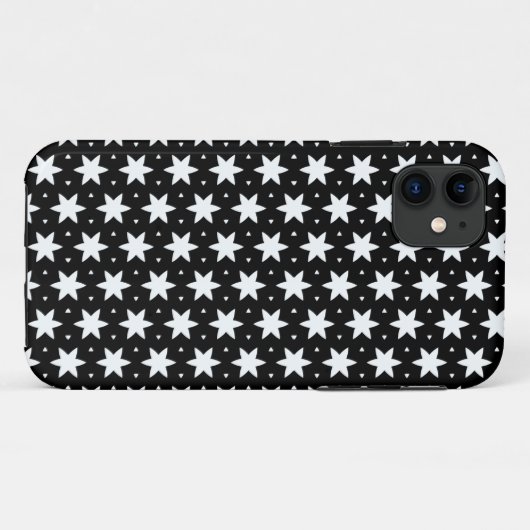 Zwart-wit Star-patroon Case-Mate iPhone Case (Achterkant (horizontaal))