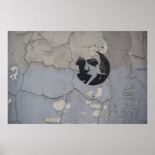 Zwart-wit steenfragment poster (Voorkant)