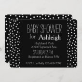 Zwart-wit sterren baby shower kaart (Voorkant / Achterkant)