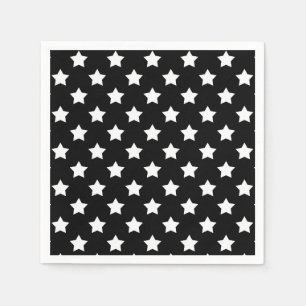 Zwart wit sterren patroon decoratief servet
