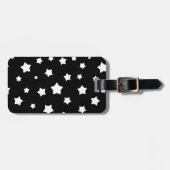 Zwart-wit stertonpatroon bagagelabel (Voorkant horizontaal)