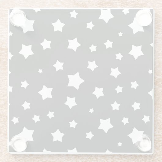 Zwart-wit stertonpatroon glazen onderzetter (Achterkant)