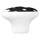 Zwart-wit stertonpatroon keramische knop (Zijkant)