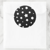 Zwart-wit stertonpatroon ronde sticker (Tas)