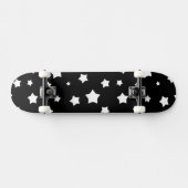 Zwart-wit stertonpatroon skateboard (Horizontaal)