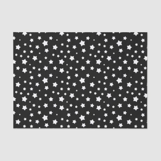 Zwart-wit stertonpatroon tissuepapier (Voorkant)