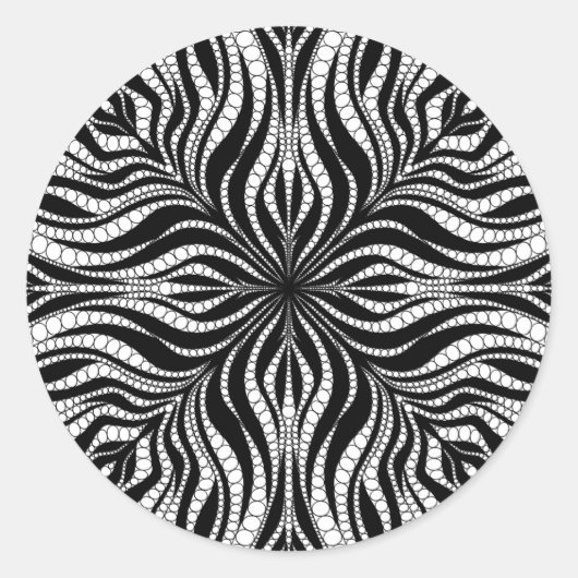 Zwart-wit sticker met polka-stippen (Voorkant)