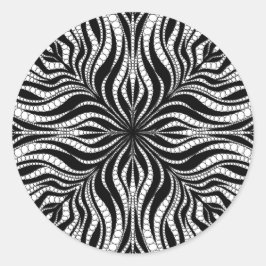 Zwart-wit sticker met polka-stippen