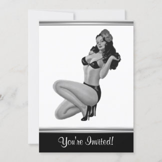 Zwart & Wit Stijl Pin-Up Meisje 20 Kaart