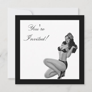 Zwart & Wit Stijl Pin-Up Meisje 20 Kaart