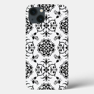 Zwart-wit  stijlpatroon iPhone 13 hoesje