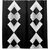 Zwart-wit Stijlvol Boog Douche Gordijn (Voorkant)