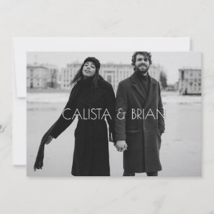 Zwart-wit stijlvolle foto bruiloft kaart