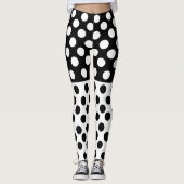 Zwart-wit Stippen Leggings - Kies kleuren (Voorkant)