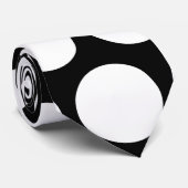 Zwart-wit Stippen Patroon Stropdas (Opgerold)