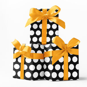 Zwart-wit stippenpatroon cadeaupapier