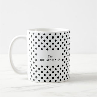 Zwart-Wit Stippenpatroon De BRUIDSJUFFER Koffiemok