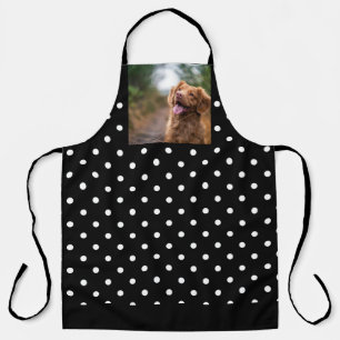 Zwart-wit stippenpatroon Hond foto Schort
