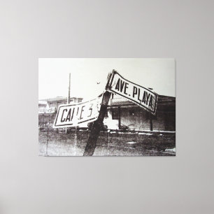 Zwart-wit straatteken canvas afdruk