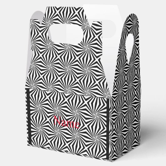 Zwart wit stralend patroon Thunder_Cove Bedankdoosjes (Geopend)