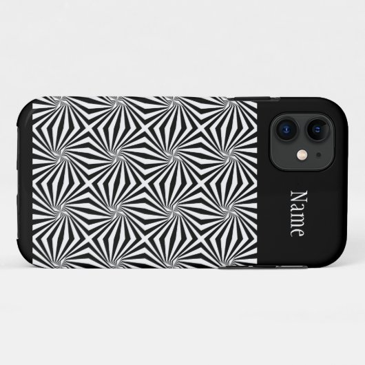 Zwart wit stralend patroon Thunder_Cove Case-Mate iPhone Case (Achterkant (horizontaal))