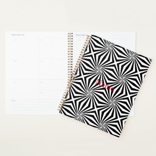 Zwart wit stralend patroon Thunder_Cove Planner (Display)