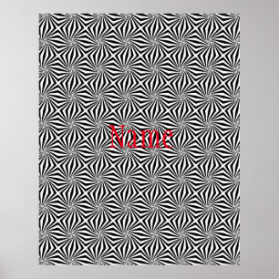 Zwart wit stralend patroon Thunder_Cove Poster