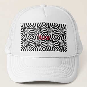 Zwart wit stralend patroon Thunder_Cove Trucker Pet