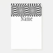 Zwart wit stralingspatroon Thunder_Cove r Post-it® Notes (Voorkant)