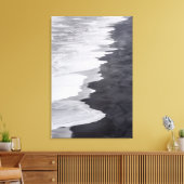 Zwart-wit strand schilderachtig canvas afdruk (Insitu (Woonkamer))