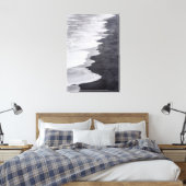 Zwart-wit strand schilderachtig canvas afdruk (Insitu (Slaapkamer))