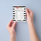 Zwart-wit streep - babymeisje - gekrambel flyer (Hand)