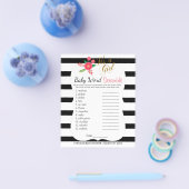 Zwart-wit streep - babymeisje - gekrambel flyer (Enkel)