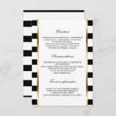 Zwart-wit streep bruiloft details informatie informatiekaartje (Voorkant / Achterkant)