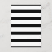 Zwart-wit streep bruiloft details informatie informatiekaartje (Achterkant)